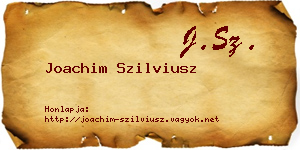 Joachim Szilviusz névjegykártya